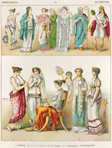 Greek Theatrical Dress, from Trachten der Voelker, 1864 (colour litho) Greek Theatrical Dress, from Trachten der Voelker, 1864 (colour litho)