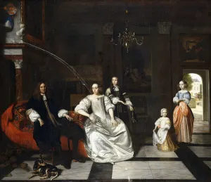 Group Portrait of the Jacott-Hoppesack Family with a Hound in a Sumptuous Classical Group Portrait of the Jacott-Hoppesack Family with a Hound in a Sumptuous Classical