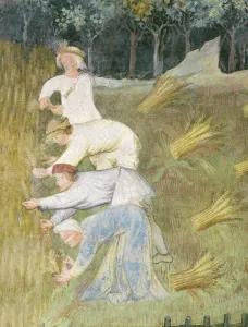 Harvesting wheat, detail (fresco) Harvesting wheat, detail (fresco)