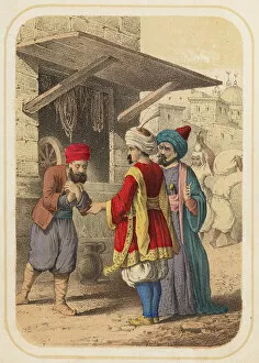 Ali Baba And The Forty Thieves Collection: Hassan the rope maker in a scene from One Thousand and One Nights (colour litho)