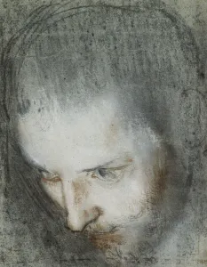 Head of Saint Francis Looking Upwards to the Left, (black Head of Saint Francis Looking Upwards to the Left, (black