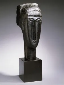 Head of a Woman with a Fringe; Tete de Femme a la Frange, 1912 (bronze with black patina) Head of a Woman with a Fringe; Tete de Femme a la Frange, 1912 (bronze with black patina)