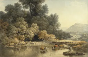 Hilly landscape with River and Cattle, c.1810 (w/c over graphite on wove paper) Hilly landscape with River and Cattle, c.1810 (w/c over graphite on wove paper)