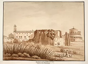 Annular Collection: Hippodrome of the family of Constantine, Via Nomentana, 1833 (etching with brown wash)