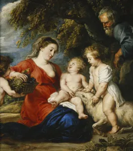 The Holy Family with the Infant Saint John the Baptist, (oil on canvas) The Holy Family with the Infant Saint John the Baptist, (oil on canvas)