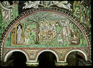 The Hospitality of Abraham and the Sacrifice of Isaac, 6th century (mosaic) The Hospitality of Abraham and the Sacrifice of Isaac, 6th century (mosaic)