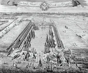 Howland Great Dock, near Deptford, c.1715-20 (engraving) Howland Great Dock, near Deptford, c.1715-20 (engraving)