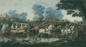 Hunt meeting, engraved by Philibert Louis Debucourt (1755-1832 Hunt meeting, engraved by Philibert Louis Debucourt (1755-1832