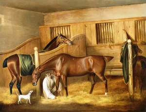Hunters in a Stable with a Groom, 1809 (oil on canvas) Hunters in a Stable with a Groom, 1809 (oil on canvas)