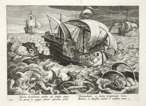 Hunting Sea Creatures, plate 84, illustration from Venationes, Ferarum, Avium Hunting Sea Creatures, plate 84, illustration from Venationes, Ferarum, Avium