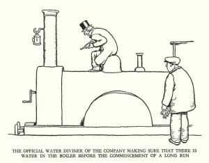 Illustration for Railway Ribaldry by W Heath Robinson (litho) Illustration for Railway Ribaldry by W Heath Robinson (litho)