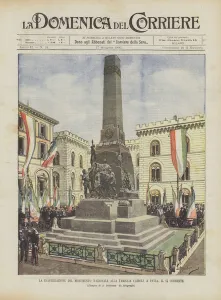 The Inauguration Of The National Monument To The Cairoli Family In Pavia, Il 14 Corrente (colour litho) The Inauguration Of The National Monument To The Cairoli Family In Pavia, Il 14 Corrente (colour litho)