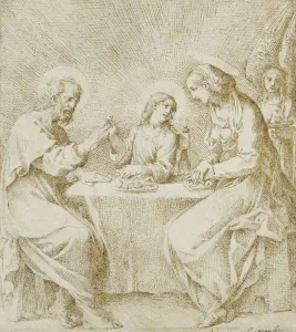 The Infant Christ, the Virgin and Saint Joseph Seated at a Table Attended by an Angel The Infant Christ, the Virgin and Saint Joseph Seated at a Table Attended by an Angel