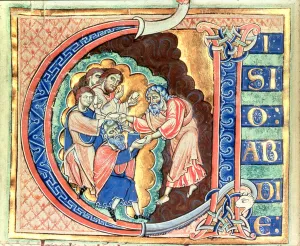 Initial Letter V Visio Abdie, The Vision of Obadiah, from the Winchester Bible, c.1150-80 (vellum) Initial Letter V Visio Abdie, The Vision of Obadiah, from the Winchester Bible, c.1150-80 (vellum)