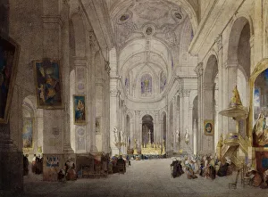 The Interior of the Church of St. Sulpice, Paris, (pencil The Interior of the Church of St. Sulpice, Paris, (pencil