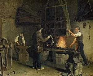 Images Dated 7th October 2016: Interior of the Forge, 1837 (oil on canvas)