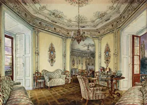 Interior view of the Salon of a Castle in Obertwaltersdorf Interior view of the Salon of a Castle in Obertwaltersdorf
