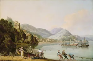 An Italian Harbour with a Genoese Chebec at Anchor (oil on canvas) An Italian Harbour with a Genoese Chebec at Anchor (oil on canvas)
