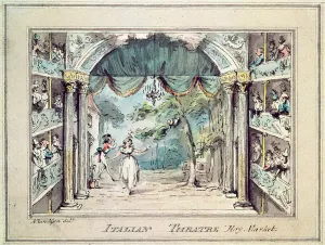 Italian theatre, Haymarket, 19th Century Print Italian theatre, Haymarket, 19th Century Print