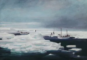 The James Caird, Dudley Docker and Stancomb Wills Moored to the Ice-floe in the Weddell The James Caird, Dudley Docker and Stancomb Wills Moored to the Ice-floe in the Weddell