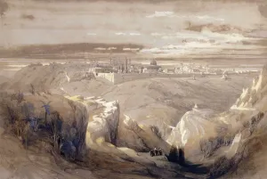 Jerusalem from the Road leading to Bethany, (pencil and watercolour) Jerusalem from the Road leading to Bethany, (pencil and watercolour)
