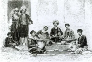 A Jewish Concert, Tlemcen (litho) (b/w photo) A Jewish Concert, Tlemcen (litho) (b/w photo)