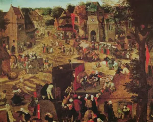 Kermesse with Theatre and Procession (oil on panel) Kermesse with Theatre and Procession (oil on panel)