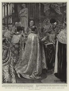 The King and Queen receiving the Holy Communion after their Coronation (engraving) The King and Queen receiving the Holy Communion after their Coronation (engraving)