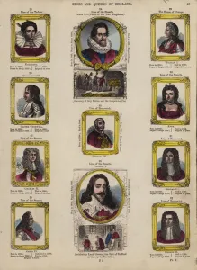Kings and Queens of England (coloured engraving) Kings and Queens of England (coloured engraving)