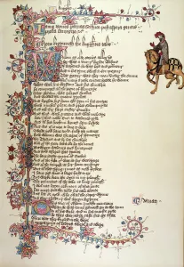 The Knight, detail from The Canterbury Tales, by Geoffrey Chaucer (c The Knight, detail from The Canterbury Tales, by Geoffrey Chaucer (c