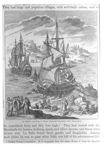 La Salles Landing in Texas (engraving) (b/w photo) La Salles Landing in Texas (engraving) (b/w photo)