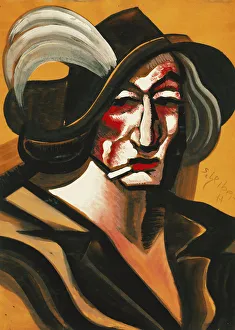Lady with Hat; Dame mit Hut, (gouache on paper) Lady with Hat; Dame mit Hut, (gouache on paper)