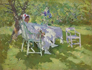 A Lady in White Seated in a Garden, 1915 (oil on canvas) A Lady in White Seated in a Garden, 1915 (oil on canvas)