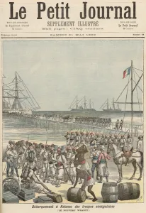 Landing of the Senegalese Troops at the New Wharf in Cotonou, from 'Le Petit Journal' Landing of the Senegalese Troops at the New Wharf in Cotonou, from 'Le Petit Journal'