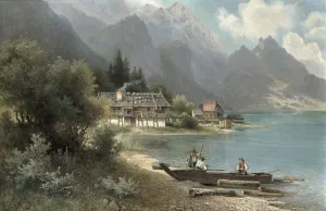 Landscape at Lake Kochelsee, Bavaria (oil on canvas) Landscape at Lake Kochelsee, Bavaria (oil on canvas)