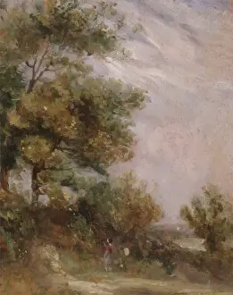 Landscape with Trees and Figures (recto) (oil on panel) Landscape with Trees and Figures (recto) (oil on panel)