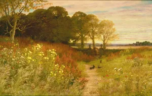 Landscape with Wild Flowers and Rabbits (oil on canvas) Landscape with Wild Flowers and Rabbits (oil on canvas)