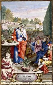 Latin title-page (of the 1701 edition), 1697-1701 (hand-coloured engraving) Latin title-page (of the 1701 edition), 1697-1701 (hand-coloured engraving)