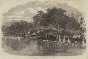 Launch of the Cheltenham Life-Boat (engraving) Launch of the Cheltenham Life-Boat (engraving)
