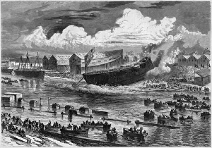 Launch of the friedland friregate in the maritime arsenal of Lorient, Morbihan (56), 1873 Launch of the friedland friregate in the maritime arsenal of Lorient, Morbihan (56), 1873
