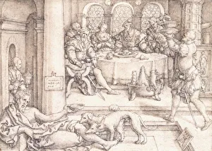 Lazarus Begging for Crumbs from Dive's Table, 1552 (black chalk Lazarus Begging for Crumbs from Dive's Table, 1552 (black chalk