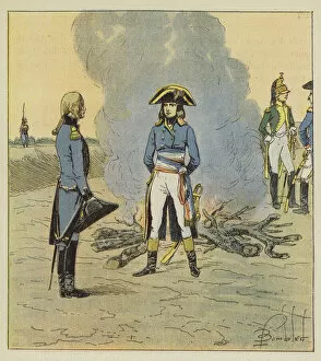 Le jeune general le voyant officier du genie, lui donna une commission relative au metier (colour litho)