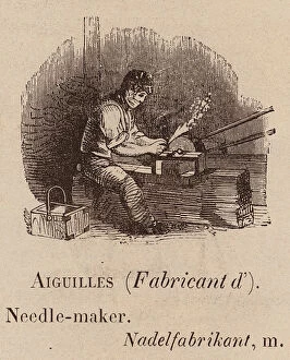 Aiguilles Collection: Le Vocabulaire Illustre: Aiguilles (Fabricant d ); Needle-maker; Nadelfabrikant (engraving)