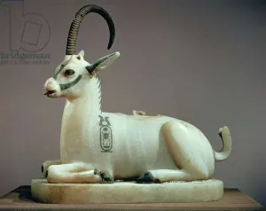 Lid of an unguent jar in the form of an ibex, from the tomb of Tutankhamun (c Lid of an unguent jar in the form of an ibex, from the tomb of Tutankhamun (c