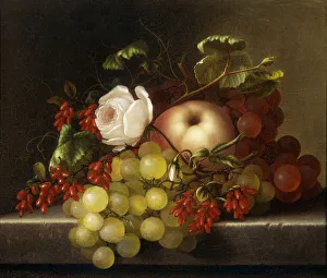 Still Life with Peach, Grapes and Rosehips, 1865 (oil on canvas) Still Life with Peach, Grapes and Rosehips, 1865 (oil on canvas)