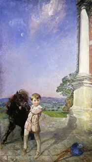 Images Dated 13th March 2012: A Little Boy with a Shetland Pony, 1917 (oil on canvas)