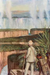 Livingstone at the Victoria Falls (colour litho) Livingstone at the Victoria Falls (colour litho)