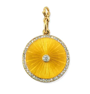 Locket, by Faberge, St. Petersburg, c.1890 (guilloche enamel & diamonds) Locket, by Faberge, St. Petersburg, c.1890 (guilloche enamel & diamonds)