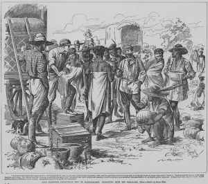 Lord Randolph Churchill bartering with Makalala people in a market during his trip to Lord Randolph Churchill bartering with Makalala people in a market during his trip to