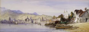 Lucerne from the Lake, 1862 (pencil and watercolour) Lucerne from the Lake, 1862 (pencil and watercolour)
